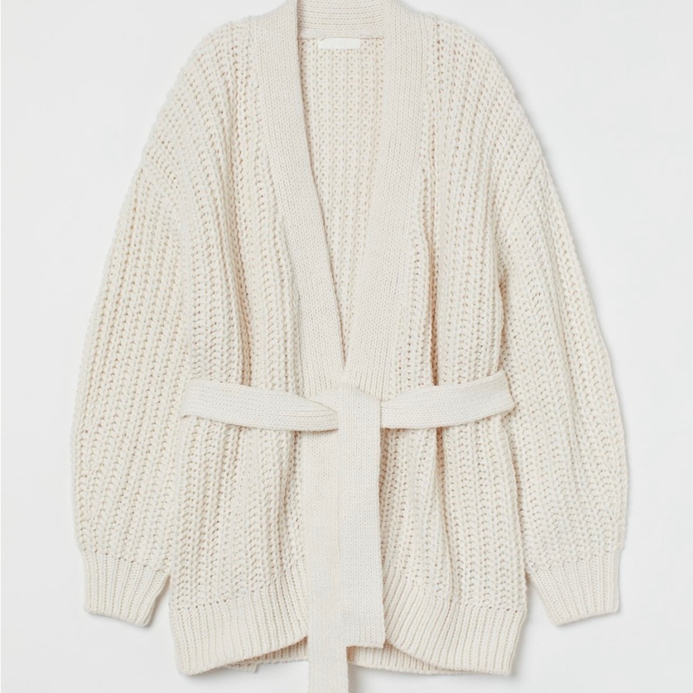 NWT H&M Chunky Knit Cardigan with Tie Belt
